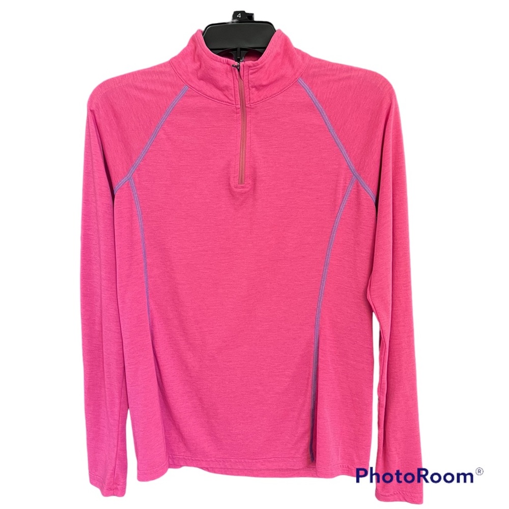 Orvis Trout Bum pink quarter zip pullover S